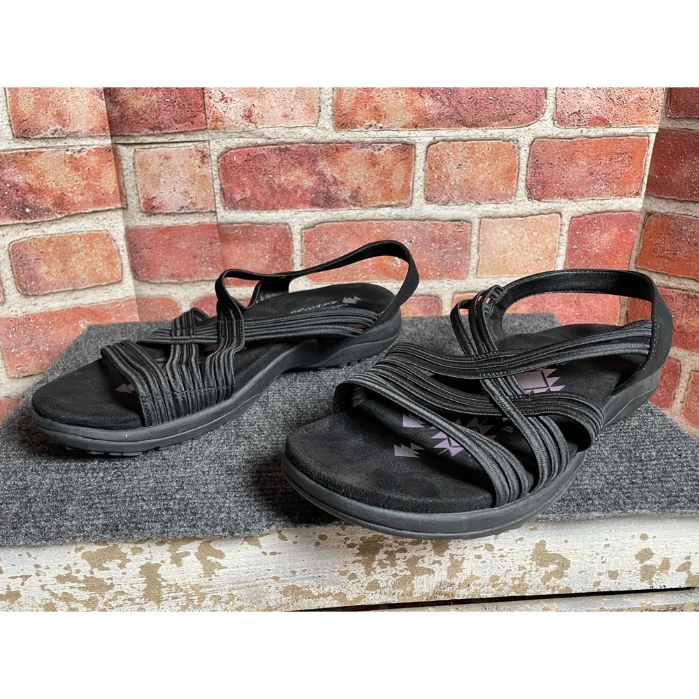 Skechers Black Strappy Slingback Sandals